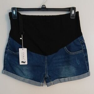Ci Chic Denim Maternity Shorts